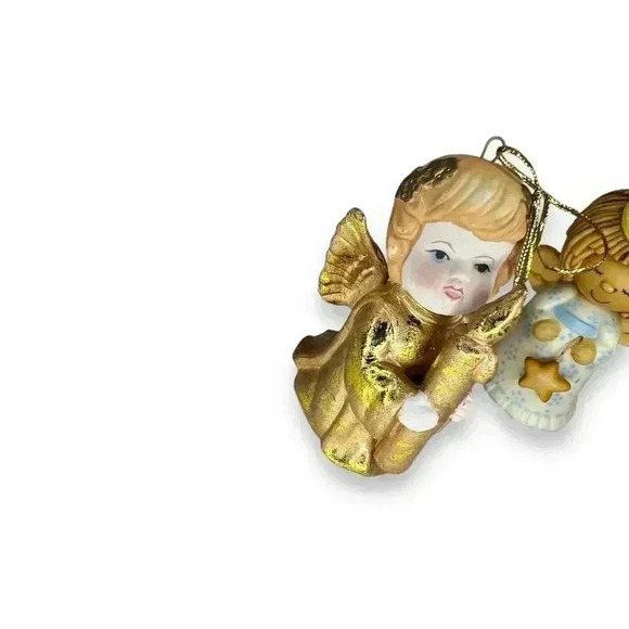 Vintage Christmas Angel Ornaments - Set of 2 Decorative Hanging 1978 Hallmark - Picture 3 of 8